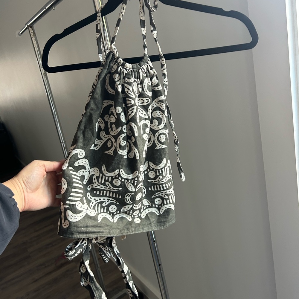 Stylish grey and White halter top